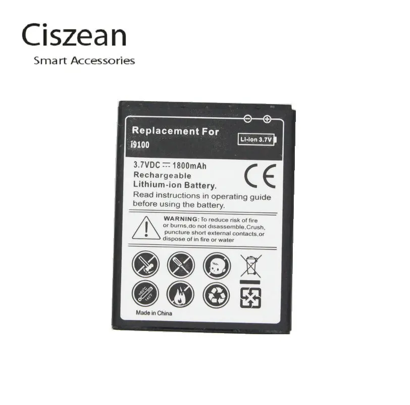 Аккумулятор для Samsung Galaxy S2 II I9100 1800 i9100g i9103 i9105 i9050 I9108 i9188 5x9100 мАч|battery for samsung|battery