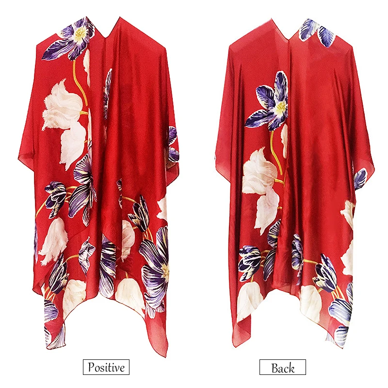 

Floral Pashmina Scarf For Women New 2019 Fashion Capes & Ponchos Chinese Red Long Shawls and Wraps Female Free Shipping PJ1008