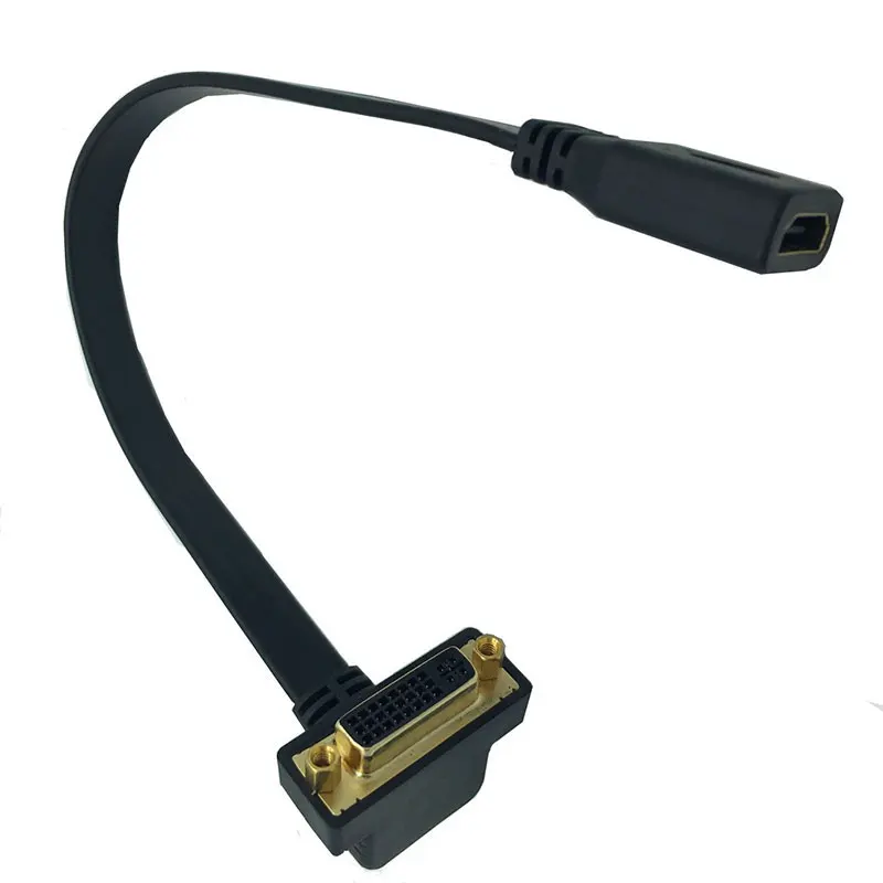 Плоский тонкий высокоскоростной кабель HDMI DVI 24 + 5 мама 90 углов 0 3 м|Компьютерные