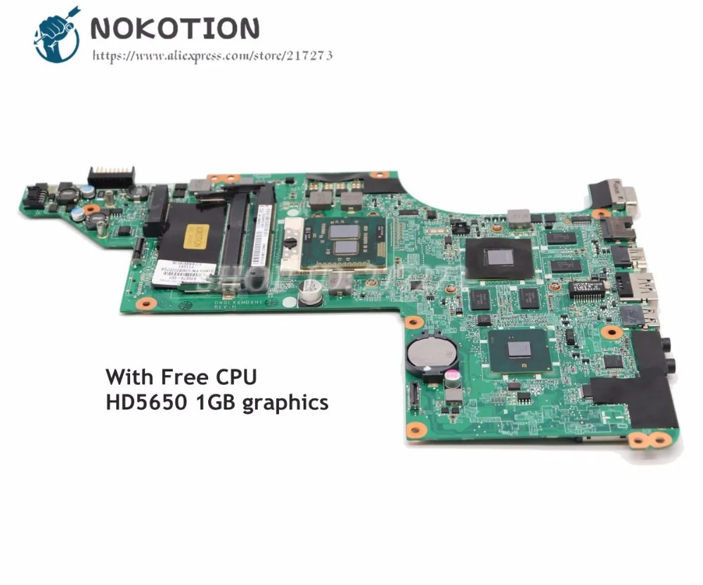 NOKOTION 615279-001 630279-001 603642-001 для hp Pavilion DV6 DV6-3000 материнская плата для ноутбука DA0LX6MB6H1 HD5650 GPU Бесплатный процессор