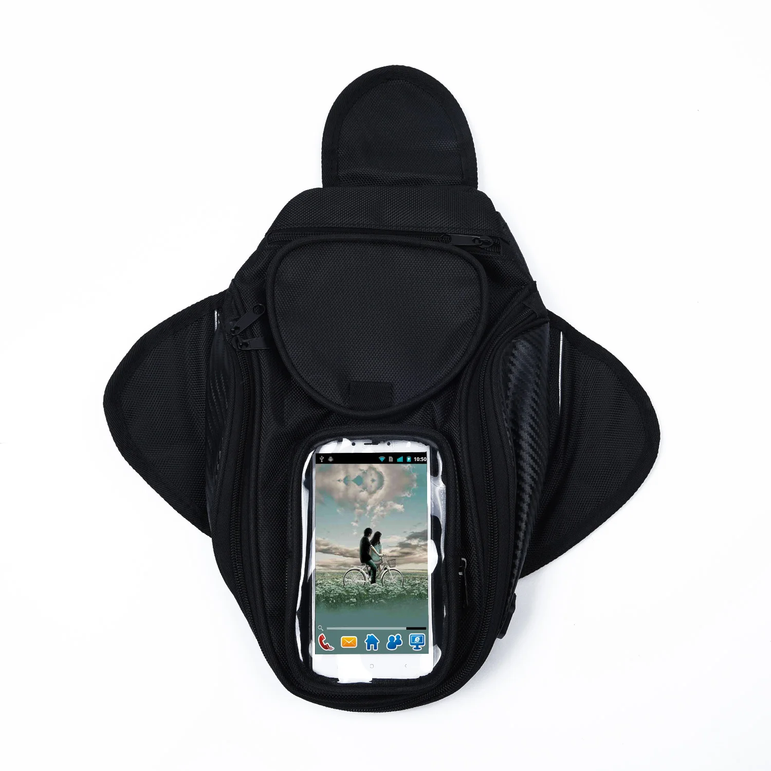 Magnetic Motorcycle Bike Travel Saddlebag Oil Fuel Gas Tank Bag With Window New | Автомобили и мотоциклы