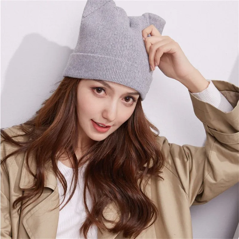 2018 New Pom Poms Winter Hat for Women Fashion Solid Warm Hats Knitted Beanies Cap Brand Thick Female Wholesale | Аксессуары для
