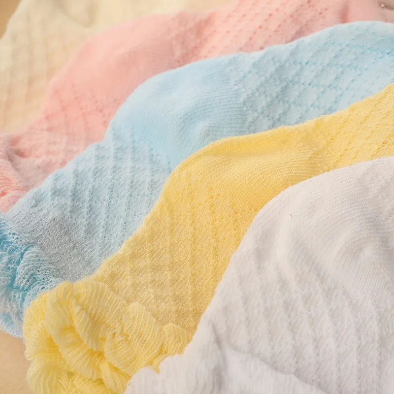 5 пар/партия носки для новорожденных, детей Для детей, на лето Cotton Candy Цвета носки с кружевной оборкой для маленьких мальчиков и девочек, толстые короткие носки для детей от 0 до 5 лет смесь цветов
