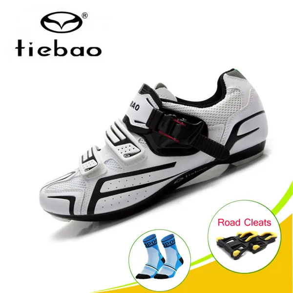 Cleats for 1268 W Tiebao горный велосипед MTB велосипедная обувь высокого качества педали superstar кроссовки самоблокирующийся, дышащие, с белой полосой, дорога Велосипеды обуви - Цвет: Cleats for 1268 W
