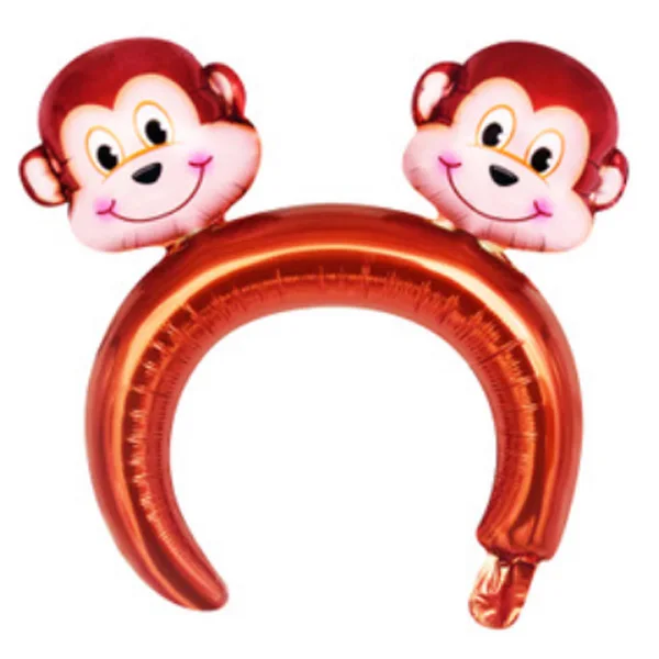monkey 100 шт./лот, милые, милые, трехмерные, Мультяшные, животные, на голову, воздушные шары, новые, сетчатые, красные, с кольцом, пуш-ап, для маленького двора, подарки - Цвет: monkey