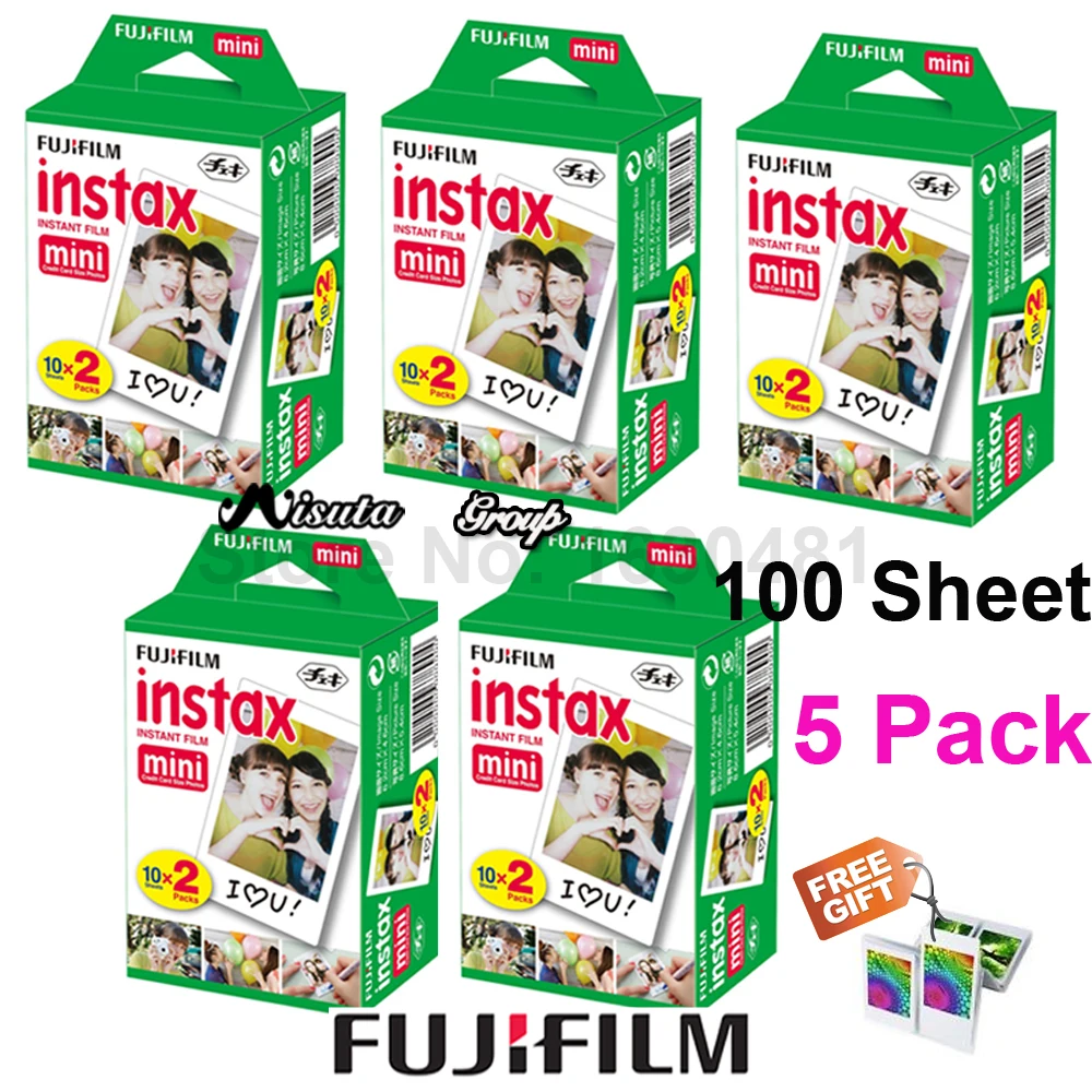 100 Лист Fujifilm Instax Mini пленка Instax Mini 8 белая пленка мгновенная фотобумага для камеры моментальной печати Mini 9 70 SP-1+ Бесплатный подарок