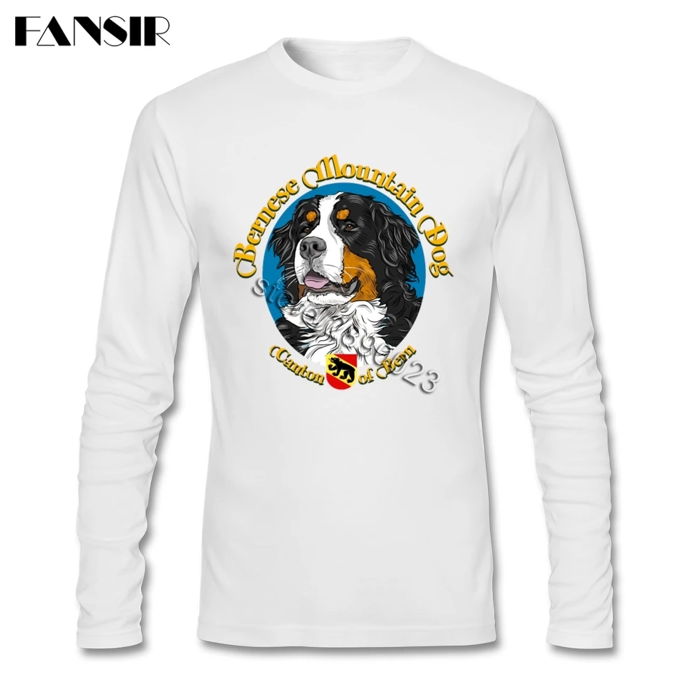 Забавная Мужская футболка Bernese Mountain Dog мужские хлопковые рубашки с длинным
