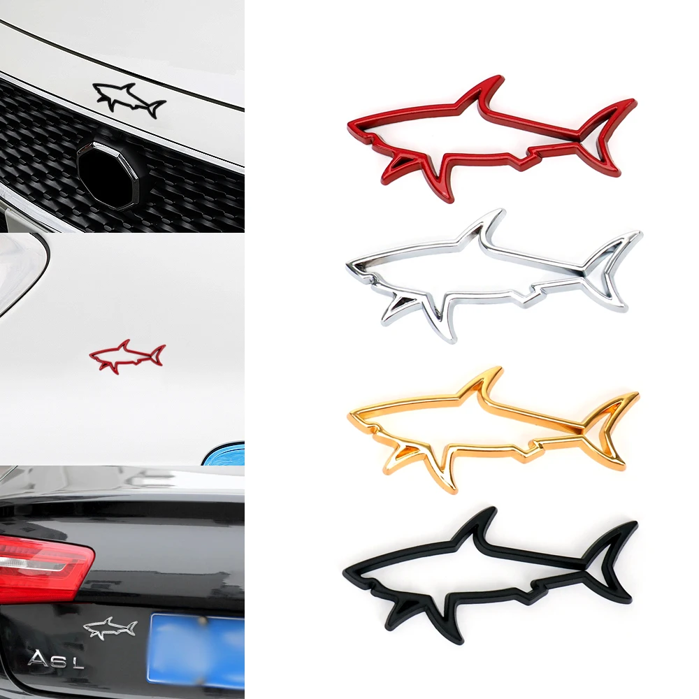 

Автомобильный 3D Piranha Shark Carcharodon Carcharias металлический хромированный цинковый сплав эмблема автомобиля значок кузова багажника крыла клейкая наклейка