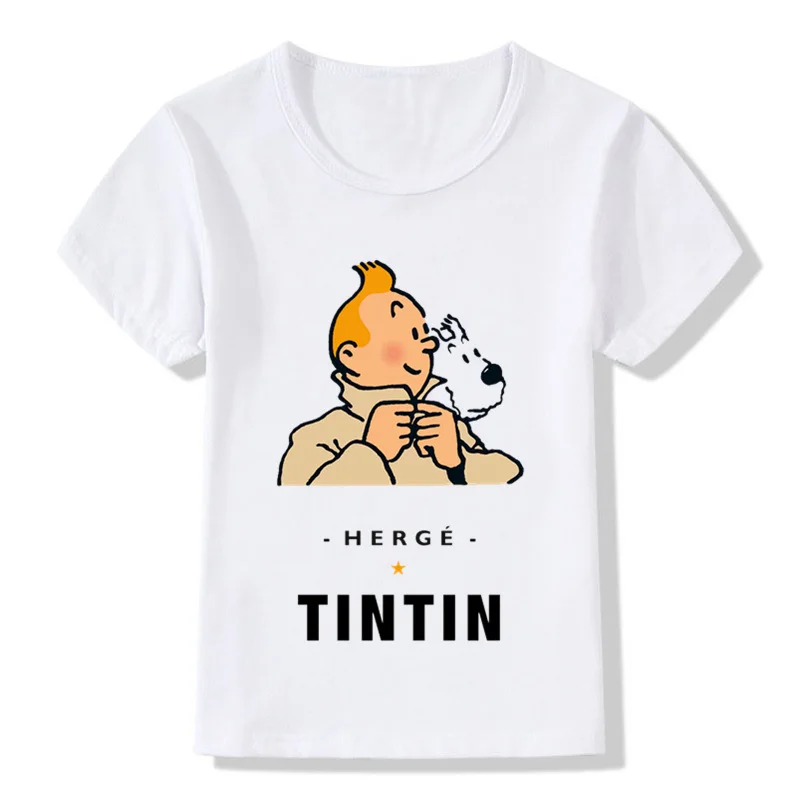 TinTin Приключения Классическая анимация детская смешная футболка для маленьких