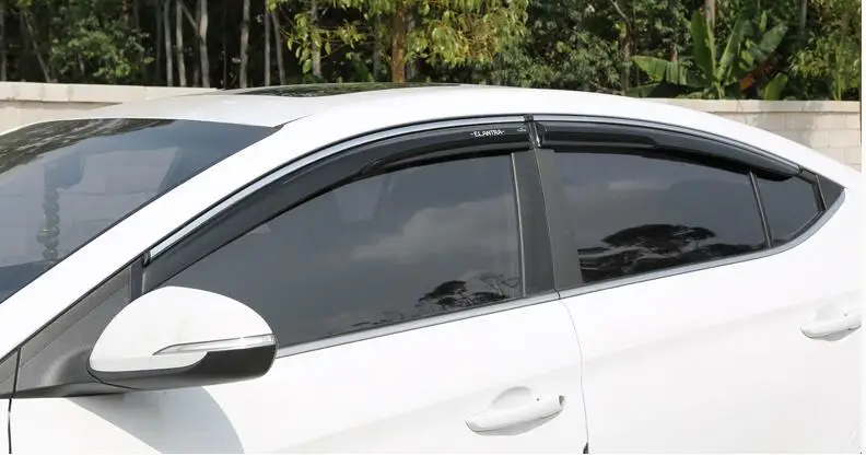Пластиковый оконный козырек для Hyundai Elantra вентиляционные оттенки защита от