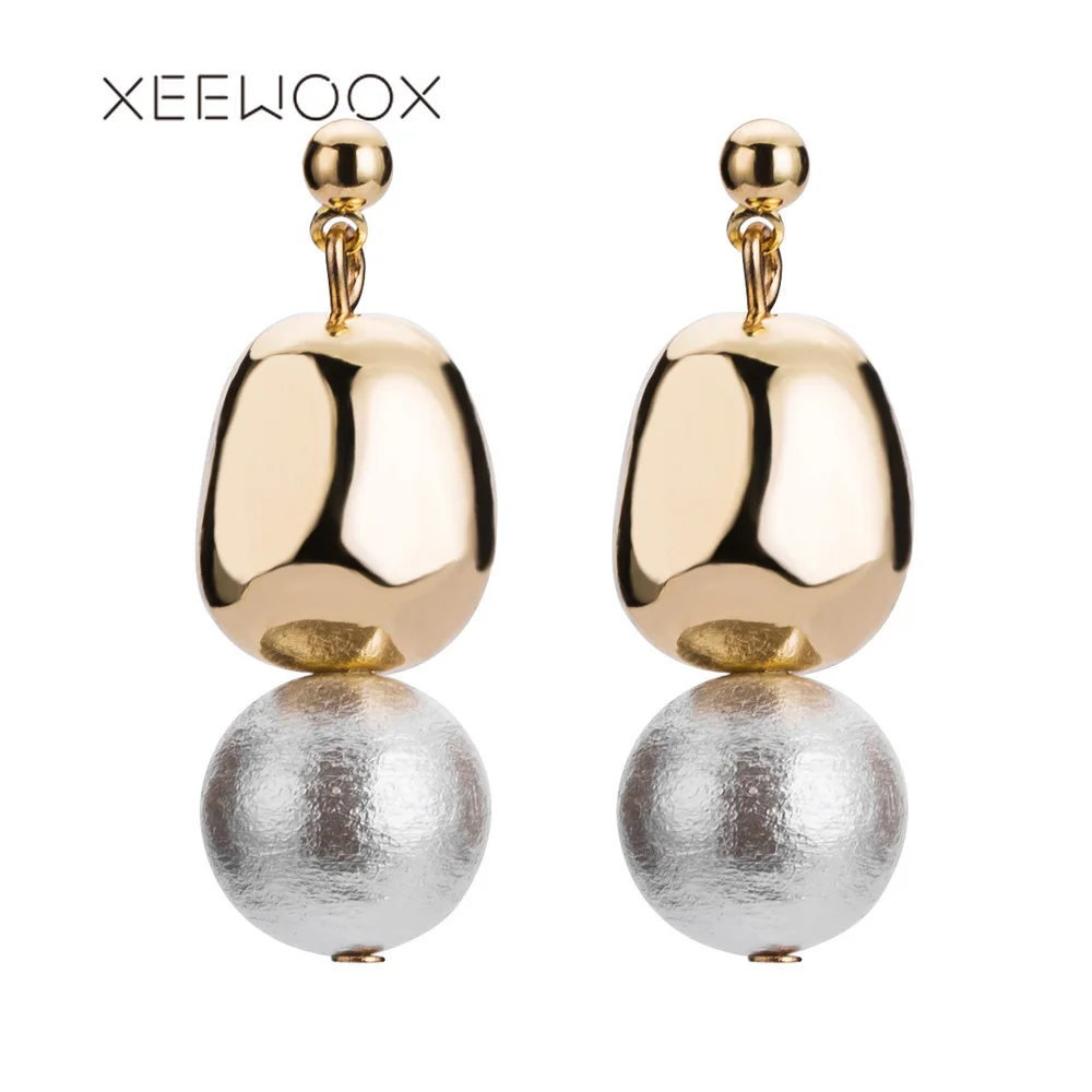 XEEWOOX 2019 New Elegant Fashion Imitation Pearl Dangle Earrings Gold Big Drop Jewelry Gifts For Women Gift | Украшения и