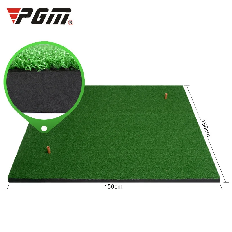 PGM Golf Mats Practice Hitting Mat Golf Swing Trainer Training Turf Mat with Rubber Tee Holder 1.5M*1.5M/1.5M*1.0M Etc.