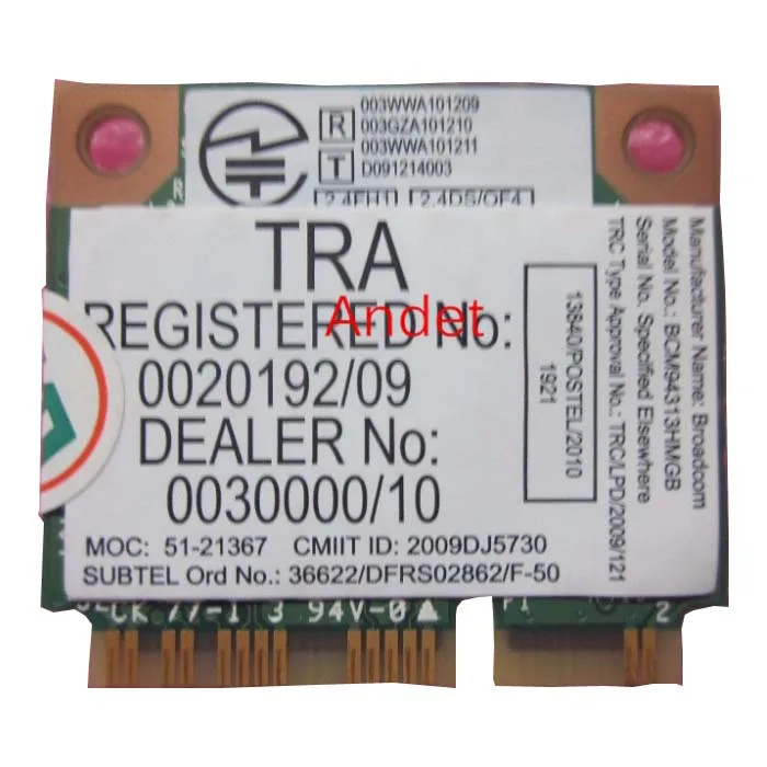 04w3761 для Broadcom 2.4 ГГц Bcm94313HMGB bcm4313 + bcm20702 BGN Mini pci-e WLAN Wi-Fi карты BT Bluetooth 4.0 Lenovo thinkPad |