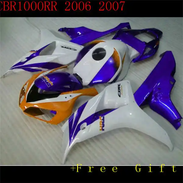 

For 2006 2007 CBR 1000RR 06 07 ABS Plastic Full Fairing Set for blue white orange yellow Bodywork Kit od5