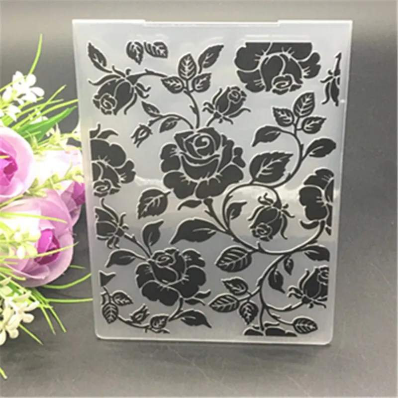 Пластиковая папка для тиснения роз DIY альбом скрапбукинга упаковка карт