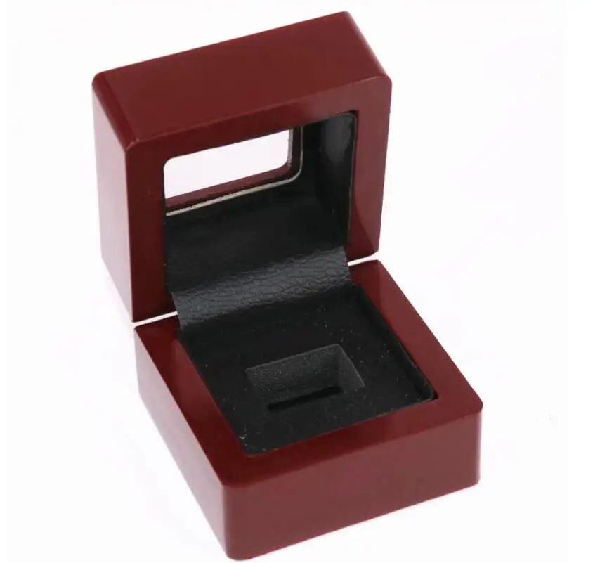 Factory Wholesale Price One slot Clear Top Championship Ring Wooden Display Box Drop Shipping | Украшения и аксессуары