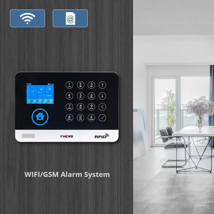 FUERS беспроводная домашняя Безопасность GSM WIFI SIM сигнализация Система IOS Android