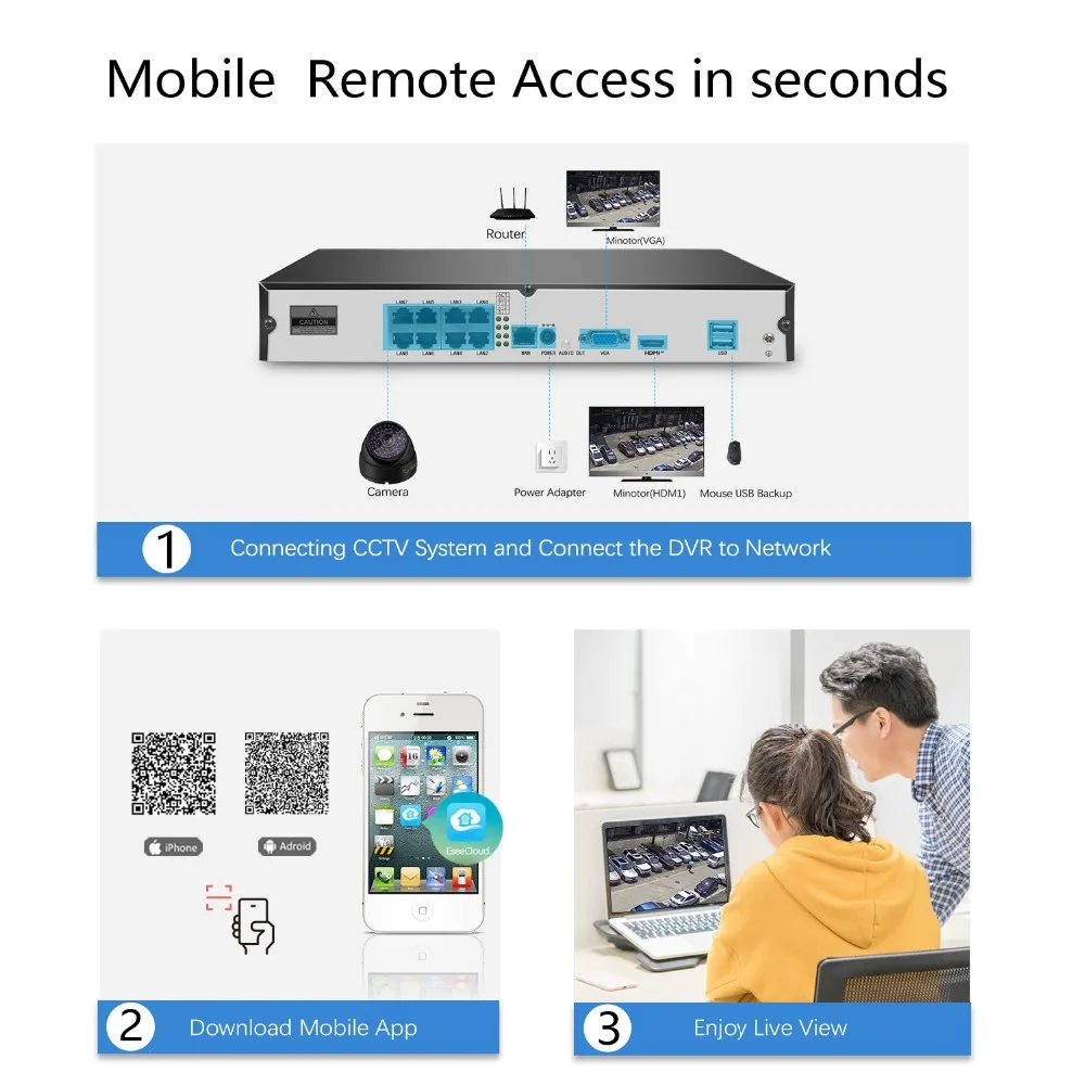 Eyessys 8CH 4.0MP POE NET NVR + 8 шт. 2.0MP 1080 P ночное видение IP камера CCTV системы Plug and Play товары