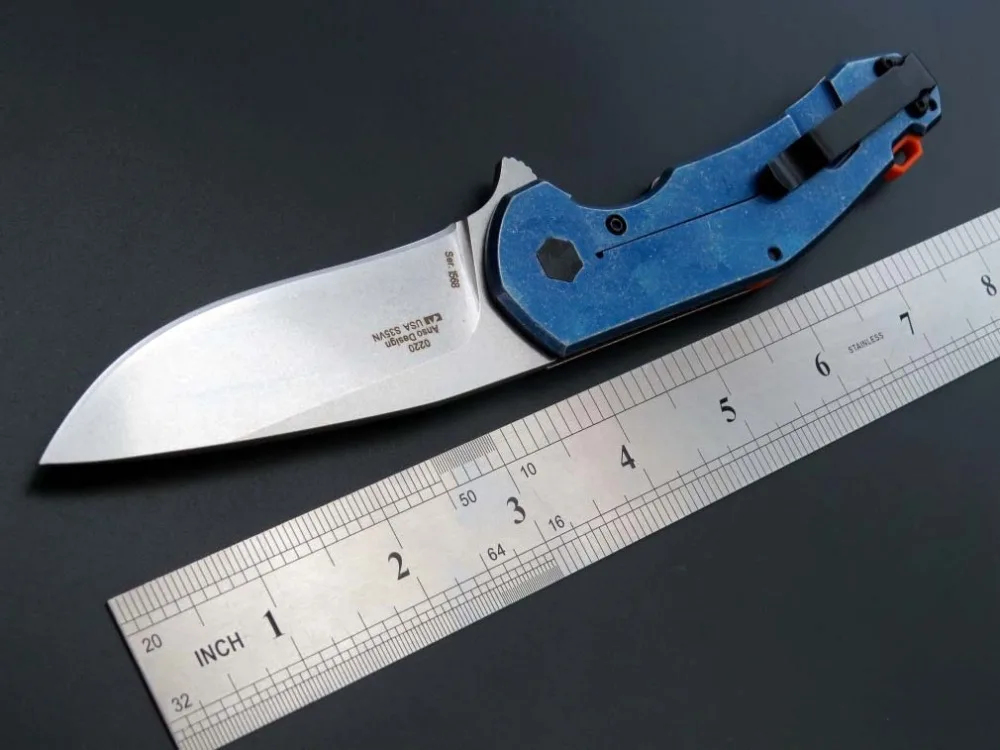Eafengrow ZT0220 складной D2 лезвие + стальная ручка титановое покрытие Флиппер нож для