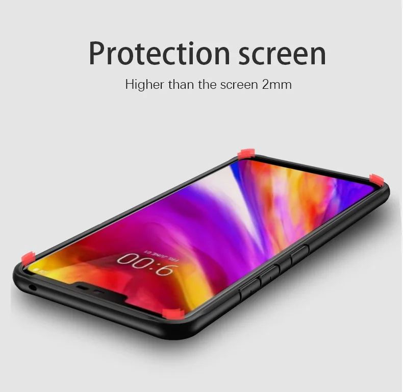 Для LG G7 Чехол Мягкий силикон + прозрачный PC Броня защитный чехол на заднюю панель