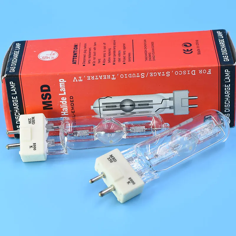 

MSD250W/2 NSD 250W Metal Halide Lamp Bulb for Moving head Lighting Projector Studio Lamp Replacement 8000K GY9.5 Base