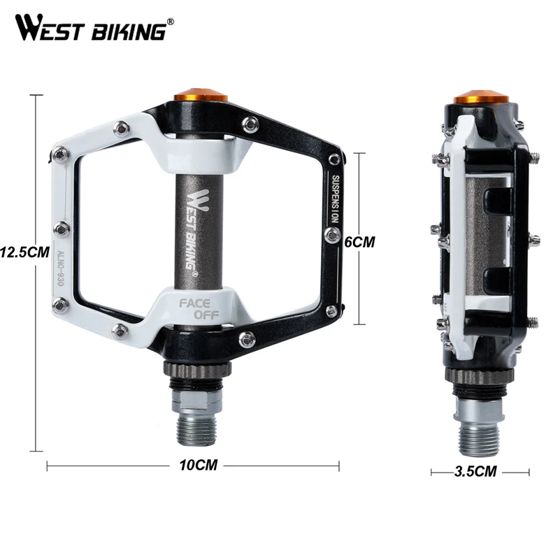 Велосипедные педали WEST BIKING 9/16 дюйма алюминиевый сплав противоскользящие
