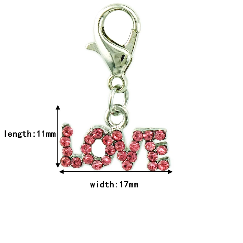 Оптовая цена подвеска JINGLANG с застежкой лобстером Подвески DIY надписью LOVE для