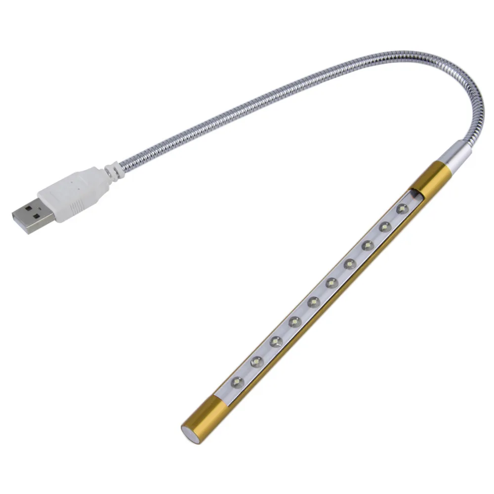 Новый продукт мини портативный гибкий 10 светодиодов USB светильник Компьютер