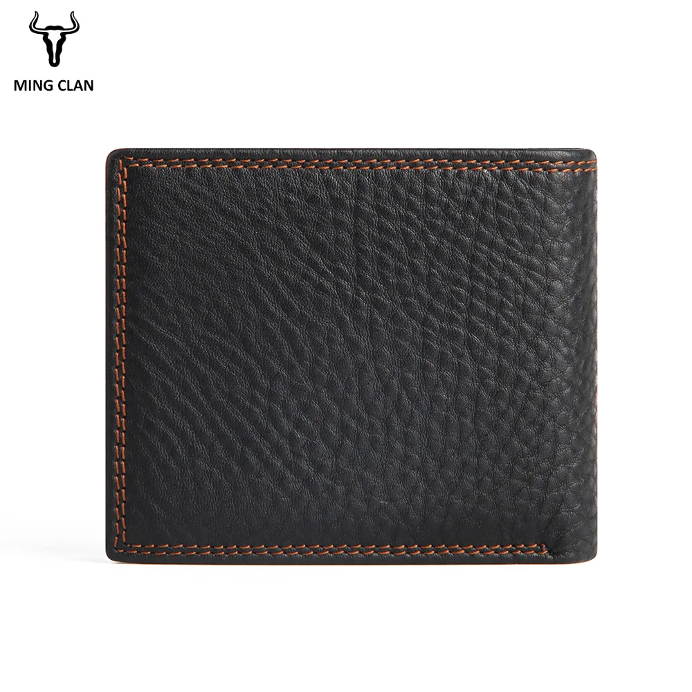 Mingclan Luxury Brand Genuine Leather Men Wallets Card Holder Coin Pocket Purse Male Slim Wallet Portfolio Cartera Money Bag