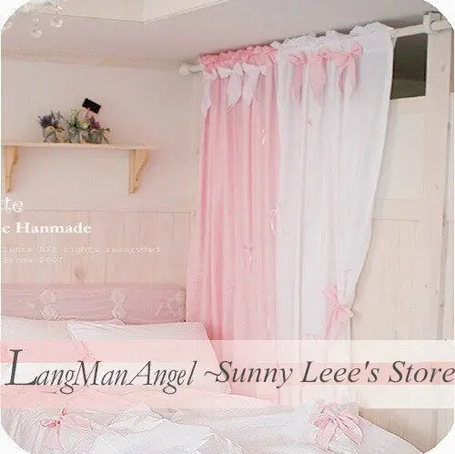 1 шт. розовые тканевые шторы с бантом синие фиолетовые принцессы свадебное