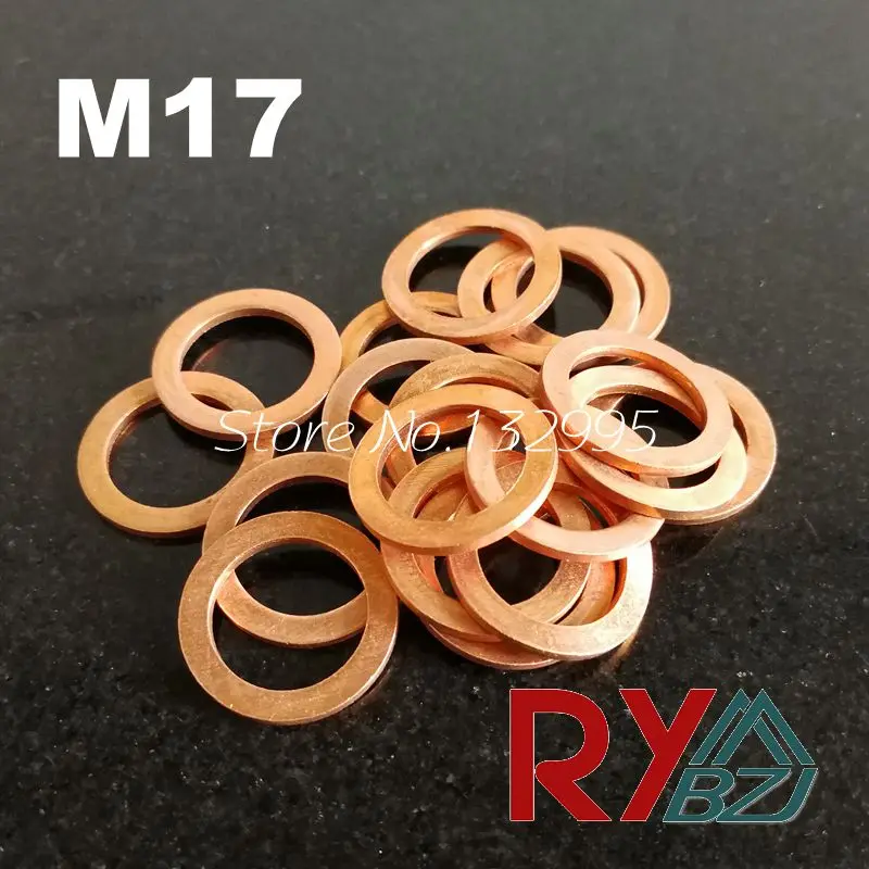 Медная Плоская Шайба M17 уплотнительная прокладка внутренний диаметр 17 мм