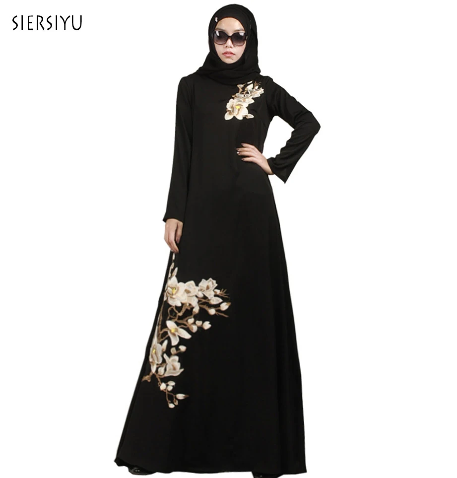 Ramadan Fashion Muslim Abaya Islamic Clothing For Women Jilbab Dubai caftan Djellaba lace embroidered dress | Тематическая одежда