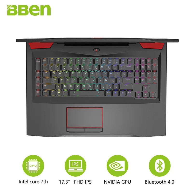 

Ноутбук Bben, 17,3 дюйма, FHD, Intel, четырехъядерный, стандартный ЦПУ, DDR4, ОЗУ 16 ГБ, SSD 256 ГБ, жесткий диск 1 ТБ, NVIDIA GEFORCE GTX1060, Windows 10