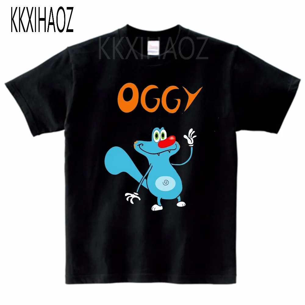 Oggy и тараканы Детская футболка с короткими рукавами дышащая футболка из чистого хлопка для мальчиков и девочек летняя детская футболка