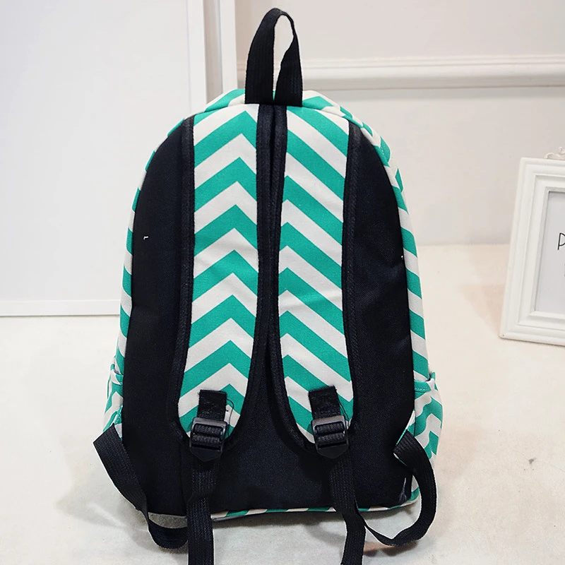 Рюкзак в полоску на молнии для девочек подростков школьный рюкзак Корейском