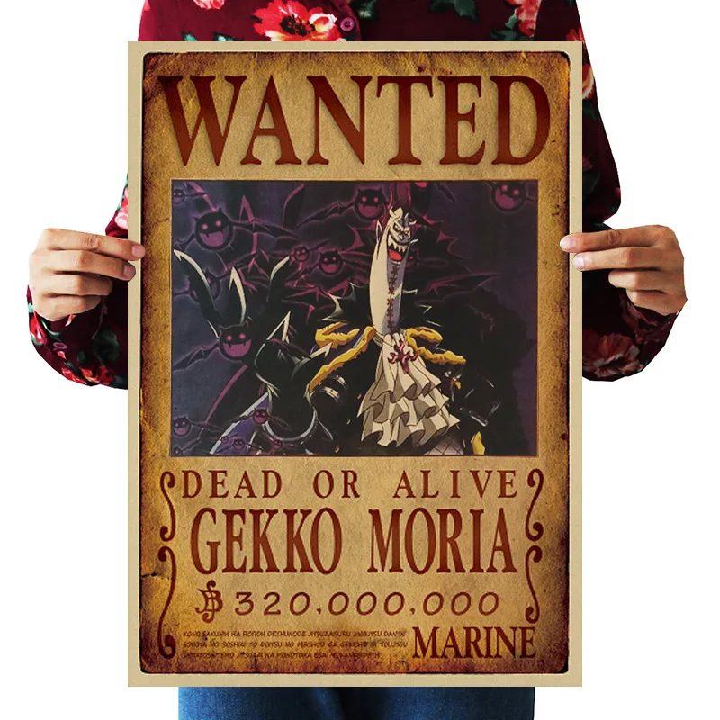 69 стилей ONE PIECE Wanted постеры игрушки винтажный постер Луффи Эйс джинбе нами и Чоппер Робин Зоро Санджи Усопп аниме наклейка 51x36CM