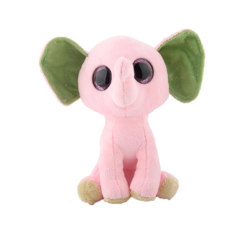 Ty Beanie Boos Новый розовый слон с зелеными ушками плюшевые куклы игрушечные лошадки