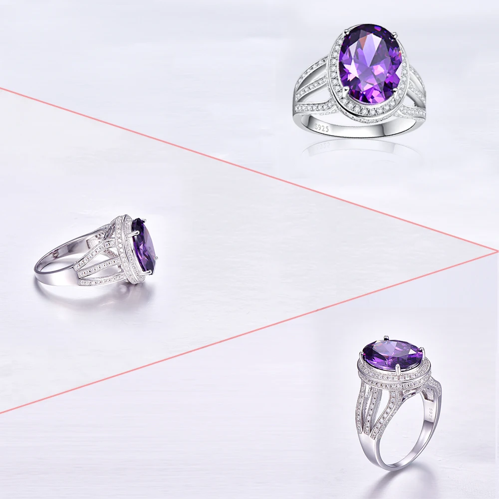 Jrose распродажа хит продаж 10.2ct фиолетовое кольцо твердое 100% Стерлинговое Серебро