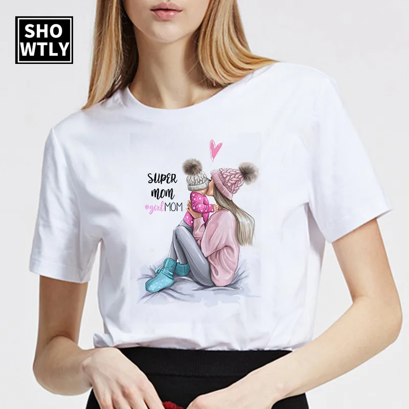 Женская футболка с надписью Mother's Love летняя Super Mama модная уличная одежда в