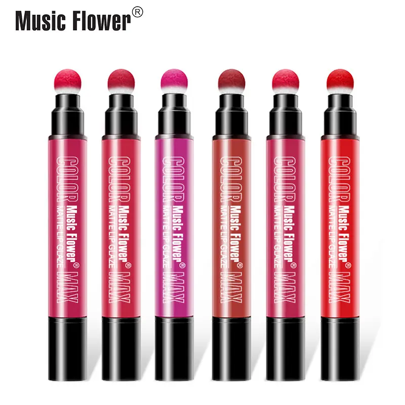 Дропшиппинг Music Flower вращающийся мягкий подушечка спонж блеск для губ питательный