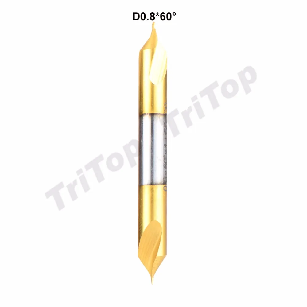 5pcs/lot D0.8*60degree  HSS high quality Containing cobalt golden coating center drill bit shank diameter 4mm 60 free shipping