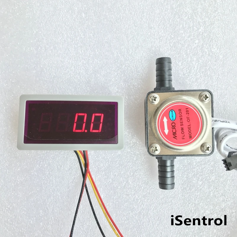 US308MT Flow Totalizer+OF201 1-10L/min 13mm OD Oil Rate Display Frequency Counter Hall water Sensor Gea | Инструменты