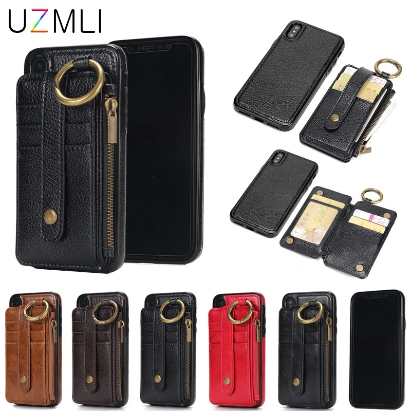 Роскошный чехол из натуральной кожи для iPhone XS MAX XR X 8 7 6 6s plus 5 5S SE Магнитный на