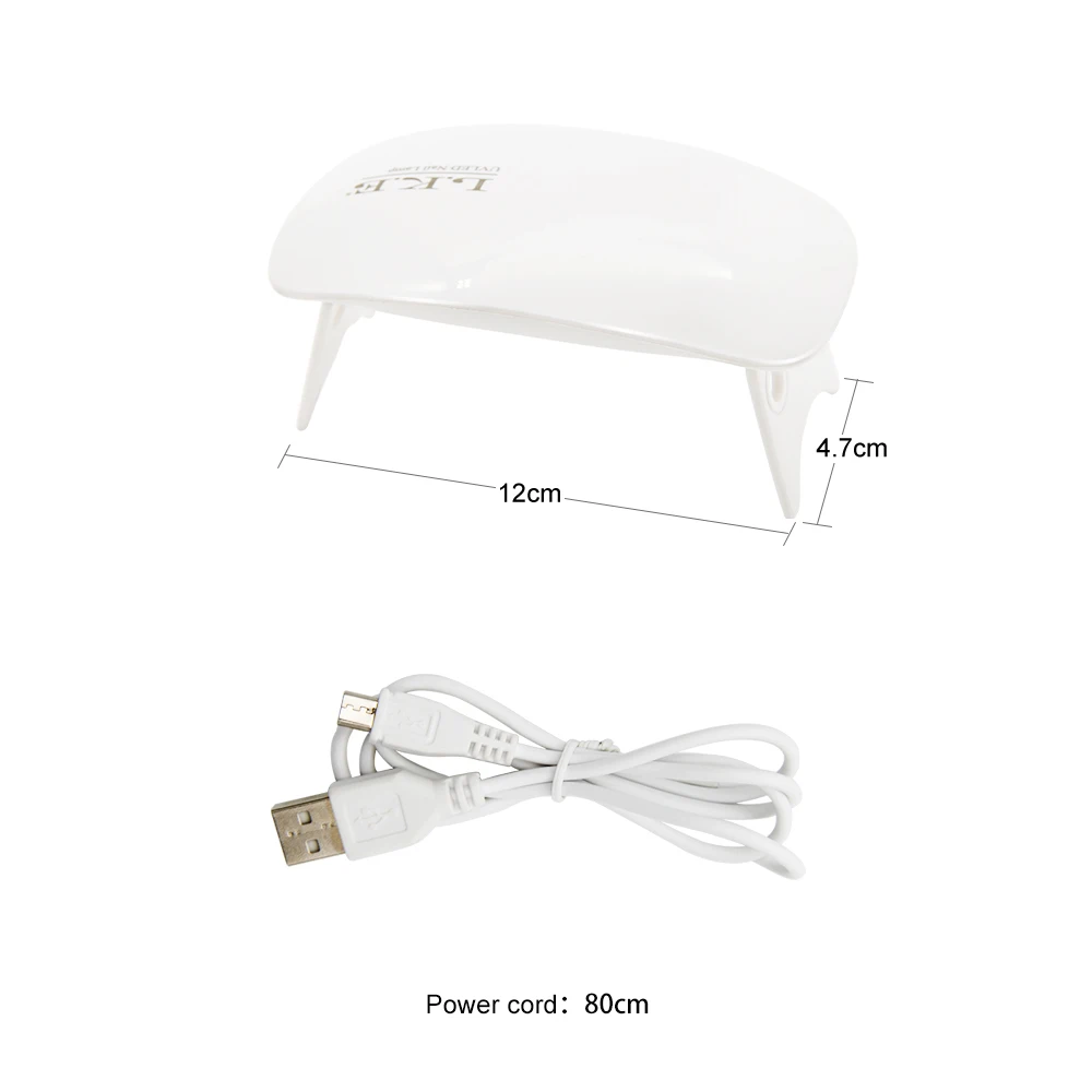 LKE 12 Вт УФ светодиодная лампа для сушки ногтей Портативный USB кабель основного