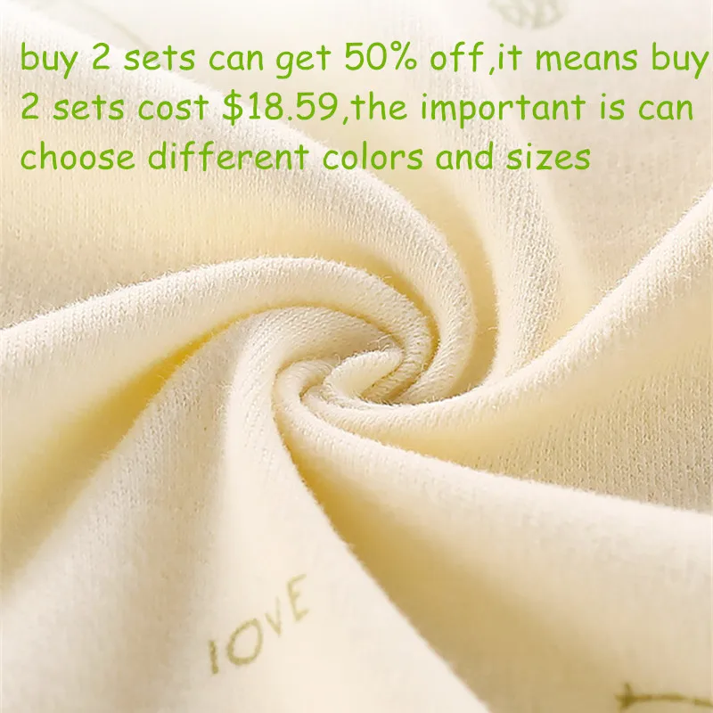 

0-3T Kids Underwear Clothing Set Newborn Baby Clothes Long Johns 100% Cotton Shoulder button Underwear Infant Set For Autumn