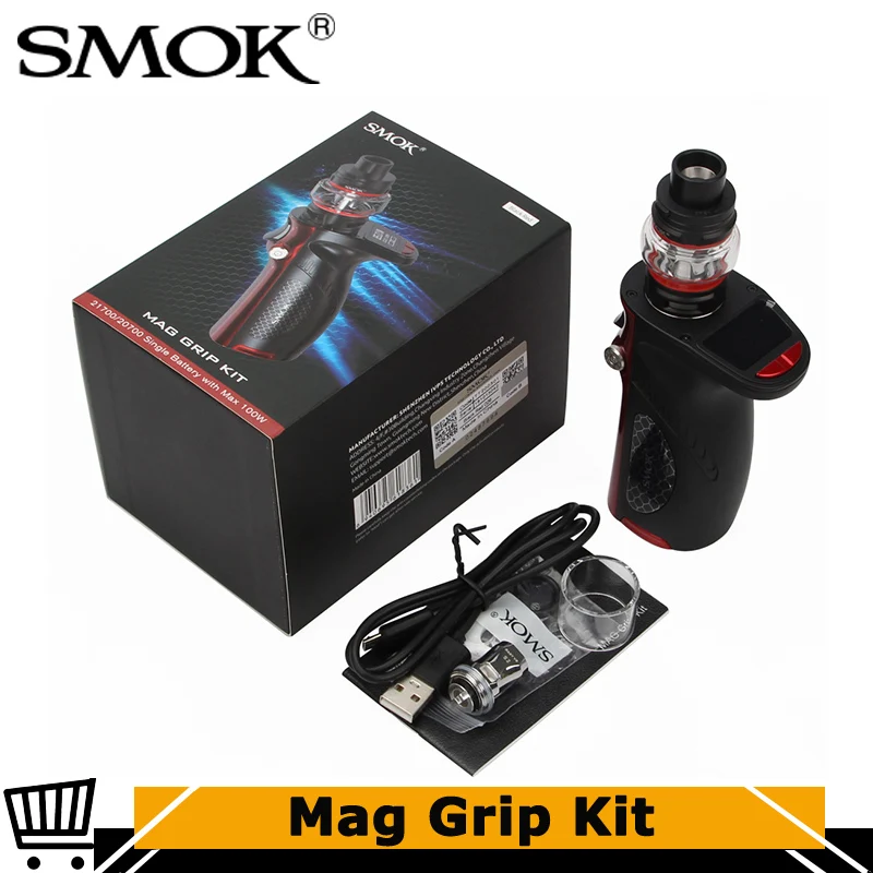 Оригинальный Smok Mag Grip Kit 85 Вт Box Mod с 5 мл TFV8 Baby ребенком V2 S1 S2 спиральная электронная