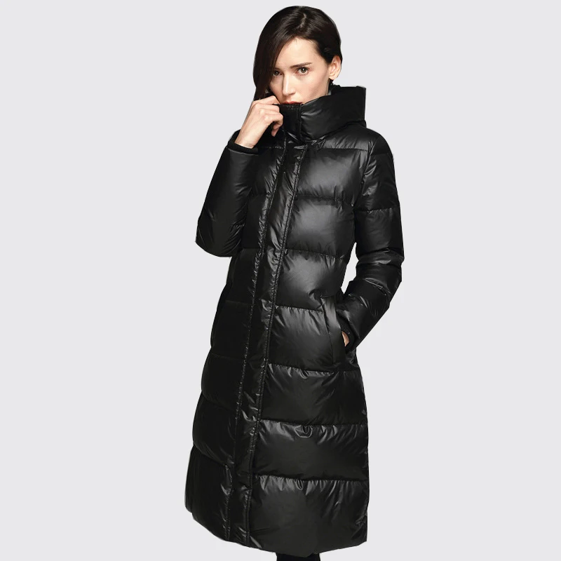 Arbitmatch New Duck Down Jacket Women Winter Slim Long Coat Thickening Fashion Hood Parka Ladies Outwear | Женская одежда