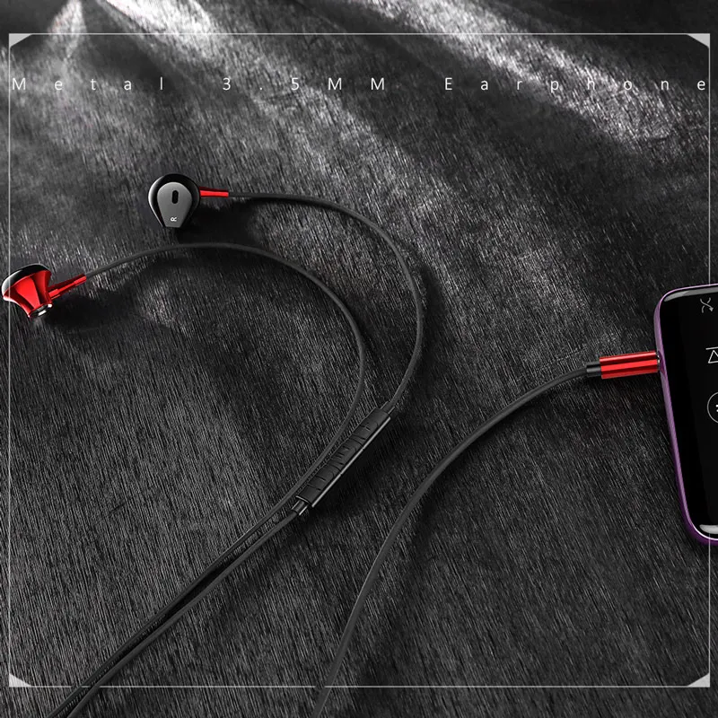 USAMS 3.5mm in-ear Earphones Hifi Wired headset with Microphone 4D Stereo Metal earphone for iphone samsung xiaomi | Электроника