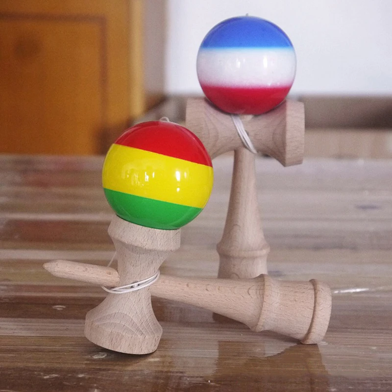 Kendama 18 см полная трещина PU краска деревянный шар Kendama умелое жонглирование мяч игра игрушка Спорт на открытом воздухе