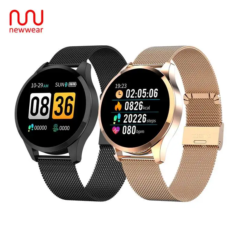 Newwear Q9 Смарт часы модные Бизнес Для мужчин женщин Водонепроницаемый сердечного